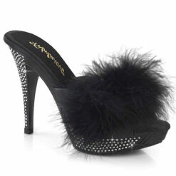 ELEGANT-401F 4.5" Marabou Slipper Featuring Rhinestone Embellished Heel -Funky Lingerie Outlet elegant 401f bpu 93348.1731689085
