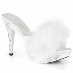 ELEGANT-401F 4.5" Marabou Slipper Featuring Rhinestone Embellished Heel -Funky Lingerie Outlet elegant 401f wpu 46142.1710334278