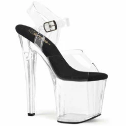 Pleaser | ENCHANT-708, Ankle Strap Sandal With Prismatic Linear Front Design -Funky Lingerie Outlet enchant 708 cbc 75062.1668623832