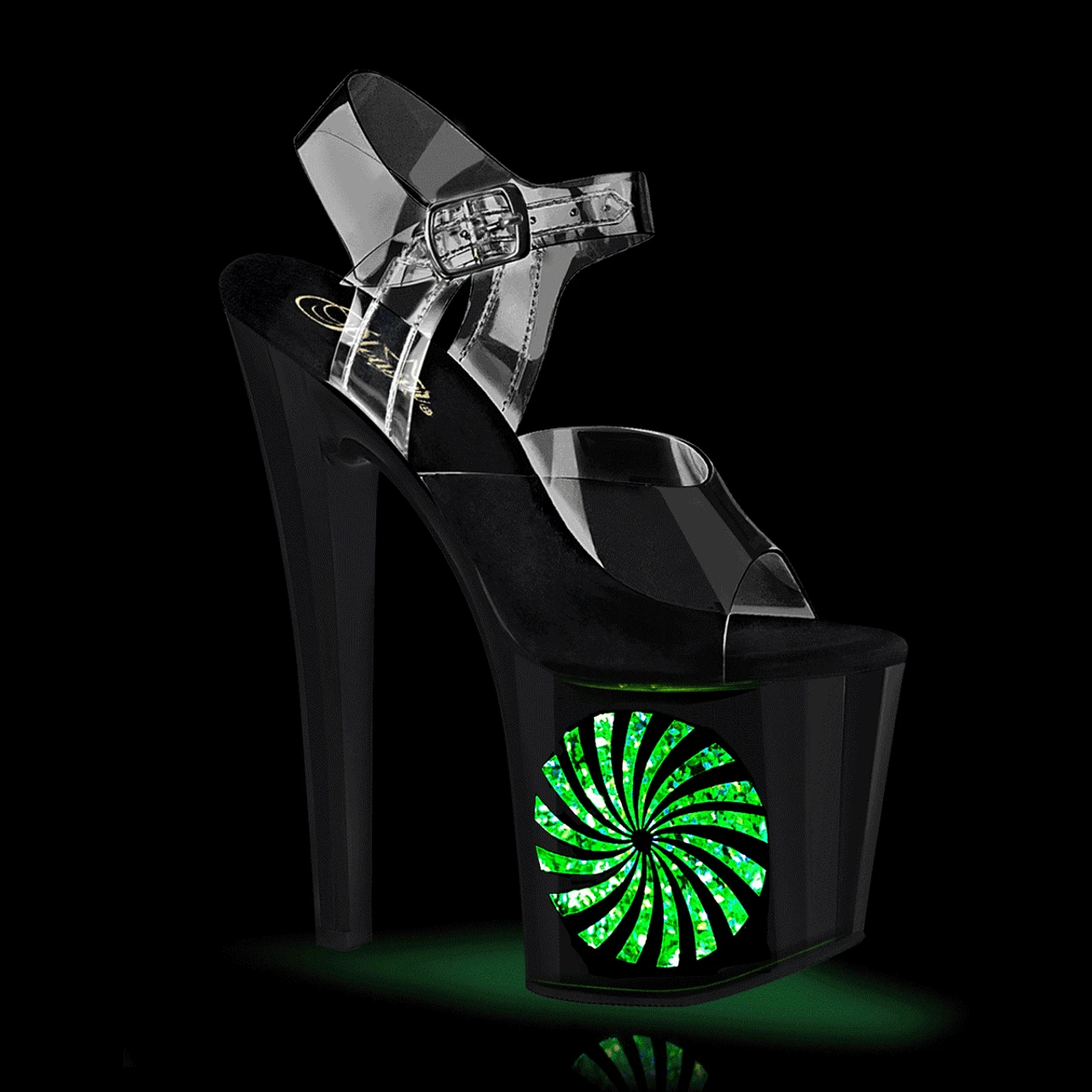 PLEASER ENCHANT-708LT-PINWHEEL, 7.5" Platform With Pinwheel Changing Color Sandal 4 PLEASER ENCHANT-708LT-PINWHEEL, 7.5" Platform With Pinwheel Changing Color Sandal - Image 2