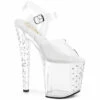 PLEASER ENCHANT-708RS, 8 Inch Heel Sandal With Rhinestones -Funky Lingerie Outlet enchant 708rs c 93365.1709667939