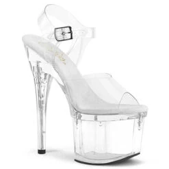 PLEASER ESTEEM-708, 7" Ankle Clear Strap Sandals CLEARANCE -Funky Lingerie Outlet esteem 708 c 79306.1668790975