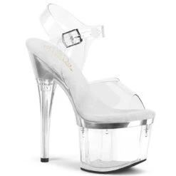 PLEASER ESTEEM-708, 7" Ankle Clear Strap Sandals CLEARANCE -Funky Lingerie Outlet esteem 708 cschc 97123.1668790991