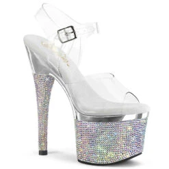PLEASER ESTEEM-708DM, 7" Rhinestones Encrusted Platform Sandals CLEARANCE