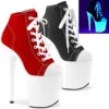 PLEASER Flamingo-800SK-02, 8" Heel Platform Canvas Sneaker Ankle Boots -Funky Lingerie Outlet flamingo 800sk 02 87815.1595175567