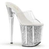 PLEASER Flamingo-801G 8" Slide Multi Glitter-filled Platform -Funky Lingerie Outlet flamingo 801g csg 44854.1652736673