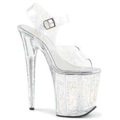 Pleaser | Flamingo-808MMG, 8 Inch Platform Sandal With Mini Glitters
