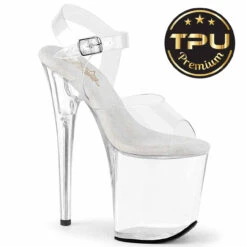 PLEASER FLAMINGO-808PREM, 7 Inch Ankle Strap Sandal With Clear Soft Strap 7 PLEASER FLAMINGO-808PREM, 7 Inch Ankle Strap Sandal With Clear Soft Strap -Funky Lingerie Outlet flamingo 808prem ctpuc 74024.1744305322