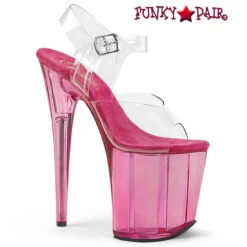PLEASER Flamingo-808T 8" Tinted Platform Ankle Strap Sandal -Funky Lingerie Outlet flamingo 808t cpn 66257.1691191821