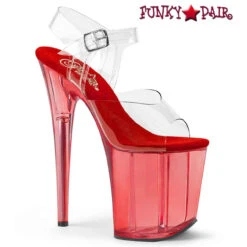 PLEASER Flamingo-808T 8" Tinted Platform Ankle Strap Sandal -Funky Lingerie Outlet flamingo 808t cr 42489.1691191827
