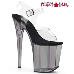 PLEASER Flamingo-808T 8" Tinted Platform Ankle Strap Sandal -Funky Lingerie Outlet flamingo 808t csmk 24407.1691191817