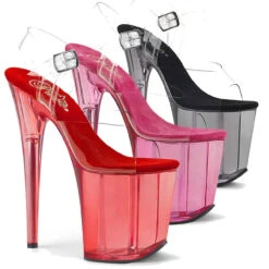 PLEASER Flamingo-808T 8" Tinted Platform Ankle Strap Sandal