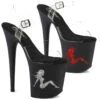 PLEASER FLAMINGO-808TGRS, 8" Rhinestones Trucker Girl Platform Sandal CLEARANCE