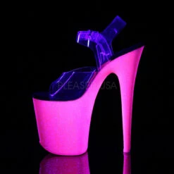 Pleaser | Flamingo-808UVG, 8 Inch UV Reactive Glitters Exotic Dancer Shoes -Funky Lingerie Outlet flamingo 808uvg c nhpg05 37464.1595262752