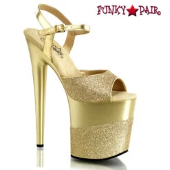 Pleaser Flamingo-809-2G, 8 Inch Glitter Ankle Strap Sandals -Funky Lingerie Outlet flamingo 809 2g g 51814.1691184336