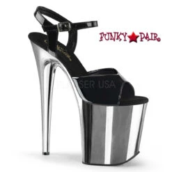 PLEASER Flamingo-809, 8 Inch Ankle Strap Exotic Dancer Shoes -Funky Lingerie Outlet flamingo 809 bsch 20665.1657216661