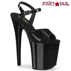PLEASER FLAMINGO-809GP, 8" Glitter Platform Sandal -Funky Lingerie Outlet flamingo 809gp bg 42560.1691225621