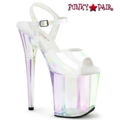 PLEASER FLAMINGO-809HT, 8" Holographic Tint Platform Sandal CLEARANCE -Funky Lingerie Outlet flamingo 809ht whghg 57010.1691224457
