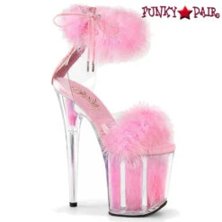 FLAMINGO-824F, 8" Marabou Platform Sandal By Pleaser -Funky Lingerie Outlet flamingo 824f cbpfur 07198.1683005892
