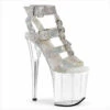 PLEASER FLAMINGO-856RS, 8 Inch Heel Rhinestones Strappy T-Strap Sandal -Funky Lingerie Outlet flamingo 856rs srstpuc 43896.1725430628