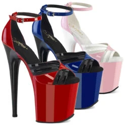 PLEASER FLAMINGO-884, 8" Two-Tone Peep Toe Sandal CLEARANCE