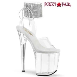 PLEASER CLEARANCE FLAMINGO-891-2RS, 8" Rhinestones Cuff Platform Sandal -Funky Lingerie Outlet flamingo 891 2rs c 45833.1684447848