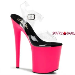 Pleaser | Flamingo-808UV, 8 Inch Ankle Strap UV Sandal -Funky Lingerie Outlet flamingo 808uv cnp 54947.1536317184