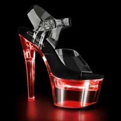 Pleaser | Flashdance-708, 7" LED Lite-Up Ankle Strap Platform -Funky Lingerie Outlet flashdance 708 cbc 12945.1662621208