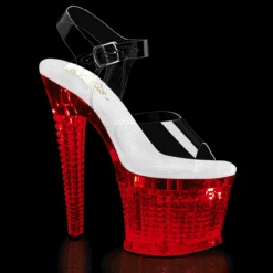 Pleaser | FLASHDANCE-708SPEC, 7" LED Light-Up Ankle Strap Sandal