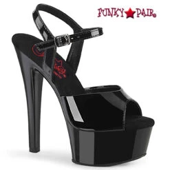 PLEASER Gleam-609, 6" Comfort Width Ankle Strap Sandal CLEARANCE -Funky Lingerie Outlet gleam 609 b 76978.1636881868