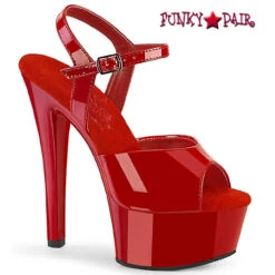 PLEASER Gleam-609, 6" Comfort Width Ankle Strap Sandal CLEARANCE -Funky Lingerie Outlet gleam 609 r 01819.1636881879