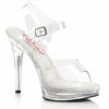 GLORY-508, 5" Clear Comfort Width Ankle Strap Sandal By Fabulicious -Funky Lingerie Outlet glory 508 10084.1637694958