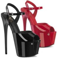 PLEASER JUBILANT-09, 7 Inch Ankle Strap Sandal With Concealed Platform