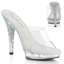 LIP-101CAS, 5 Inch Heel With Multi-Rhinestone Slide