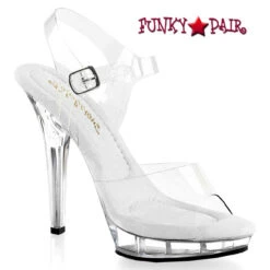 LIP-108 5 Inch Clear Ankle Strap Platform Sandal