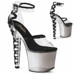 Pleaser | Lovesick-712T, Tint Stripper Platform Sandal With Corset Style