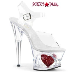 PLEASER Moon-708HRS, 7 Inch Cut Out With Heart In Platform Sandal -Funky Lingerie Outlet moon 708hrs ccr 52871.1660719377