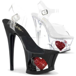 PLEASER Moon-708HRS, 7 Inch Cut Out With Heart In Platform Sandal
