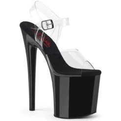 Naughty-808, 8" Clear Comfort Width Ankle Strap Sandal By Pleaser -Funky Lingerie Outlet naughty 808 cb 95341.1674847990