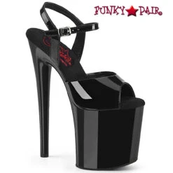 PLEASER Naughty-809, 8" Comfort Width Ankle Strap Sandal CLEARANCE -Funky Lingerie Outlet naughty 809 b 56794.1659667903