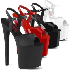 PLEASER Naughty-809, 8" Comfort Width Ankle Strap Sandal CLEARANCE