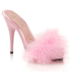 Poise-501F, 5" Platform Marabou Slide -Funky Lingerie Outlet poise 501f bpsa 31810.1588087007
