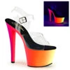 Pleaser Rainbow-308UV, 7 Inch Ankle Strap With Multi-Color Platform -Funky Lingerie Outlet rainbow 308uv c 49258.1564279418