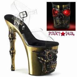 PLEASER RAPTURE-808-LT, 8 Inch Skull Sculpted Platform Ankle Strap Sandal By CLEARANCE 12 PLEASER RAPTURE-808-LT, 8 Inch Skull Sculpted Platform Ankle Strap Sandal By CLEARANCE -Funky Lingerie Outlet rapture 808 lt cbasch 37251.1668711044