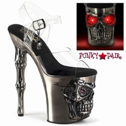 PLEASER RAPTURE-808-LT, 8 Inch Skull Sculpted Platform Ankle Strap Sandal By CLEARANCE 13 PLEASER RAPTURE-808-LT, 8 Inch Skull Sculpted Platform Ankle Strap Sandal By CLEARANCE -Funky Lingerie Outlet rapture 808 lt cpwch 61944.1668711040