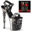 PLEASER RAPTURE-812-LT, 8 Inch Skull Sculpted Platform Ankle Strap Sandal With Spike -Funky Lingerie Outlet rapture 808s pwtpupwch 54402.1691518683