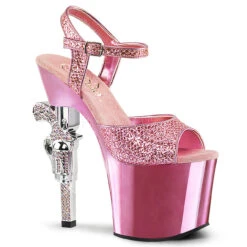 PLEASER Revolver-709G, 7 Inch Glitter Gun Dancer Heels -Funky Lingerie Outlet revolver 709g bpgbpch 44378.1530005272