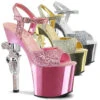 PLEASER Revolver-709G, 7 Inch Glitter Gun Dancer Heels