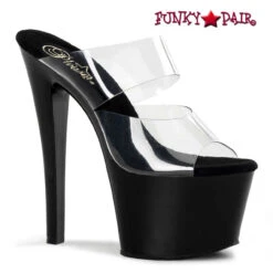 Pleaser | SKY-302, 7 Inch Double Strap Dancer Heels -Funky Lingerie Outlet sky 302 cb 29663.1660719526