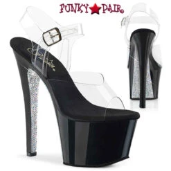 Pleaser Sky-308CRS, 7 Inch Clear Rhinestone Platform Sandal -Funky Lingerie Outlet sky 308crs cbsrs 82097.1698902987